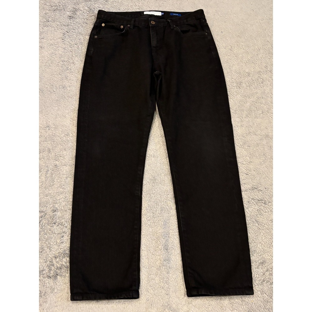 Peter Manning Jeans Mens 32x29 Black Classic Fit Dark Wash Stretch Denim Pants